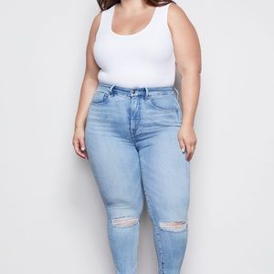 Good American- good waist crop edge jean. BNWT.